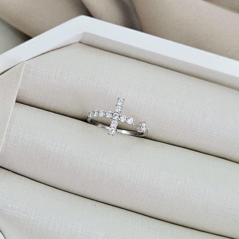 ANEL PT CRUZ PEDRAS CRISTAL