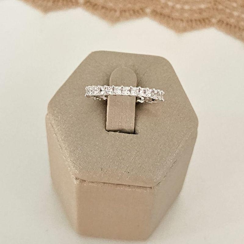 ANEL PT MEIA ALIANÇA CRAV QUAD. 2MM