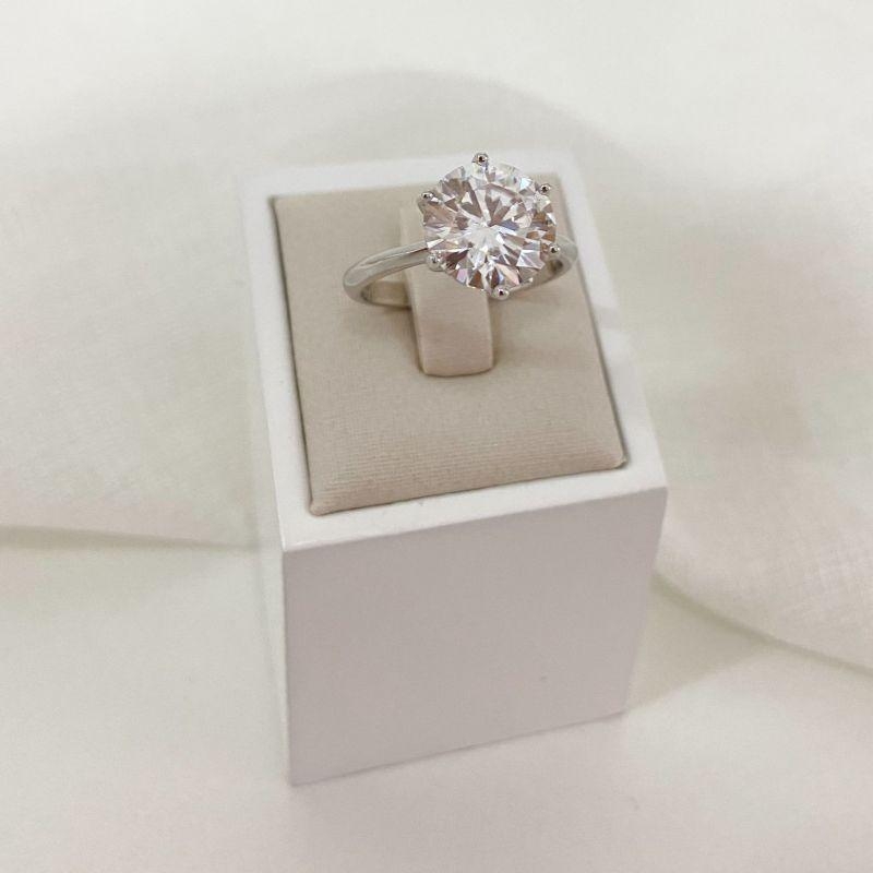 ANEL PT SOLITÁRIO MOISSANITE 10MM