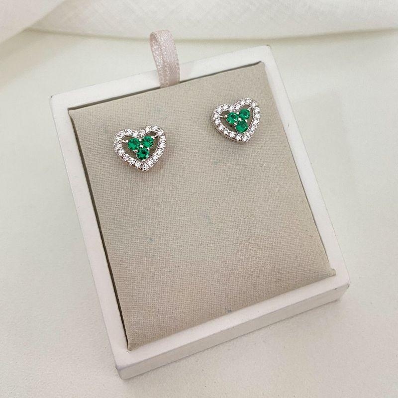 BR PT CORAÇÃO VERDE CRAVEJADO 2MM