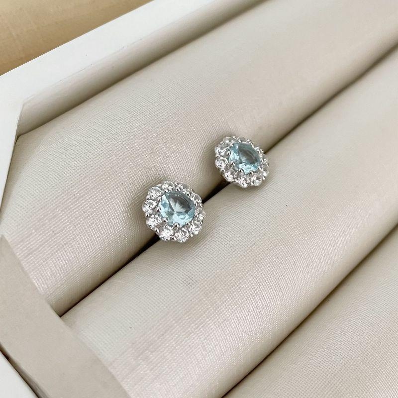 BR PT FLOR AZUL\ CRISTAL 4MM