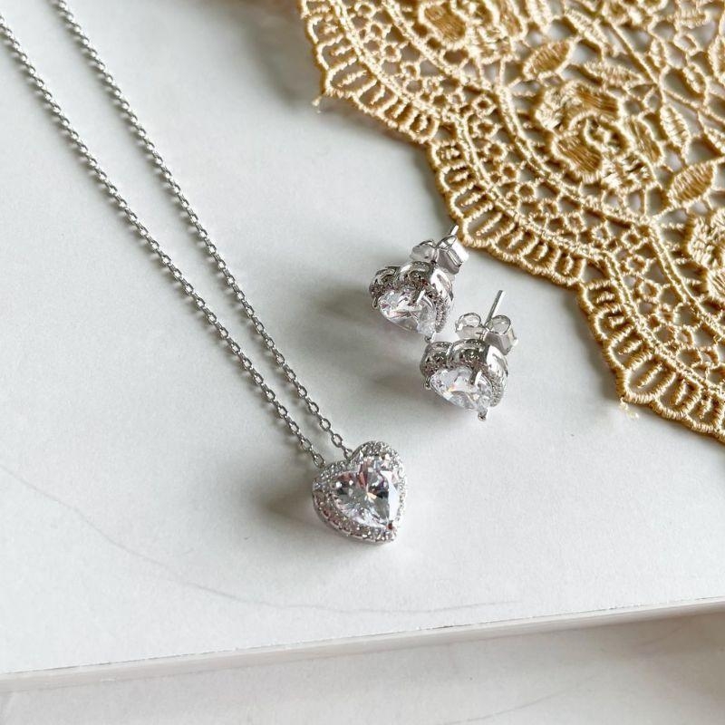 CONJ PT CORAÇÃO CRISTAL