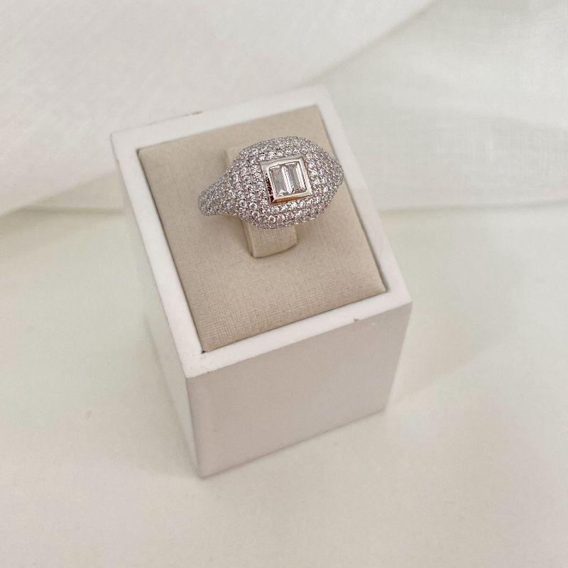 ANEL PT PEDRA CRISTAL CRAVEJADO