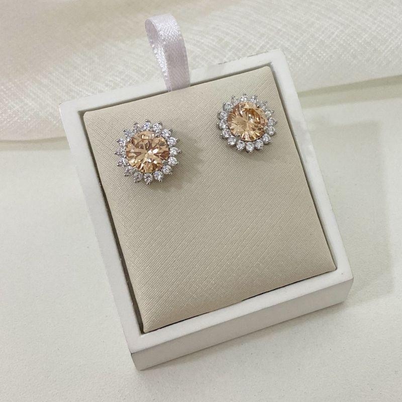 BR PT PEDRA AMBAR CLARO CRAVEJADA