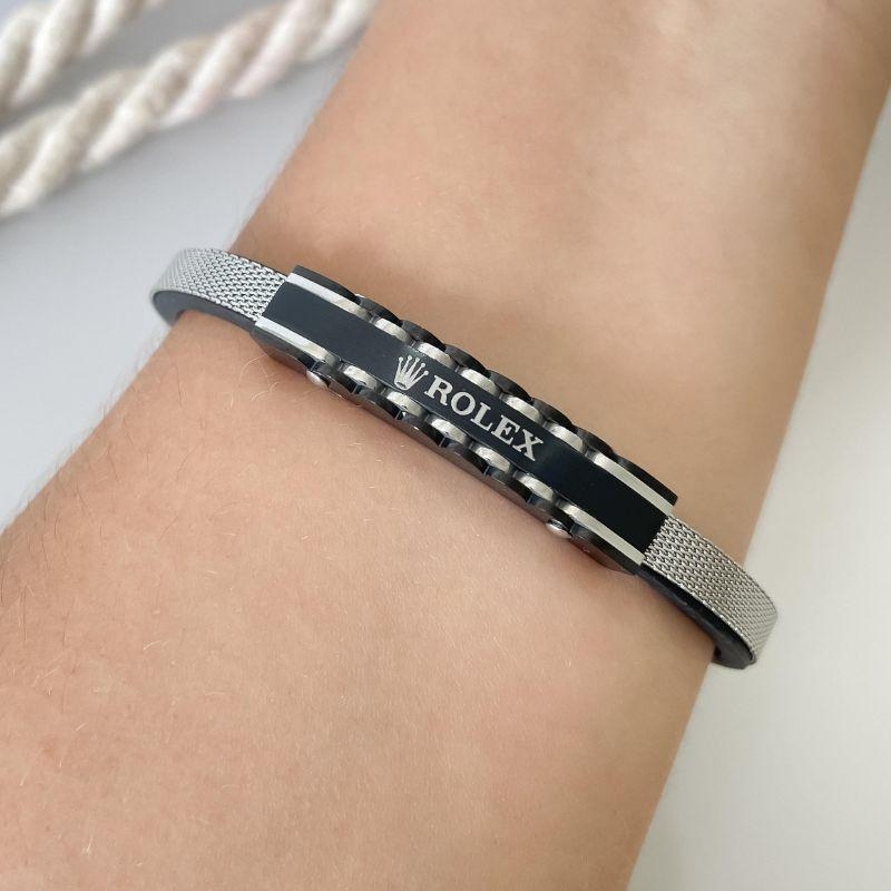 BRAC MASC ROLEX PRATA