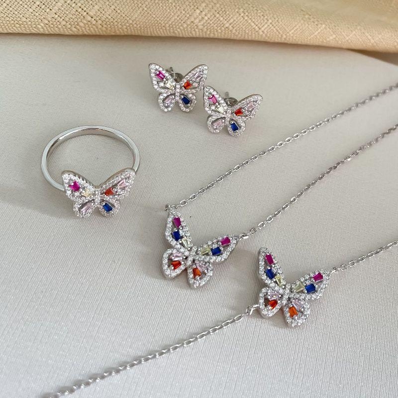 CONJ PT BORBOLETA COLORIDA