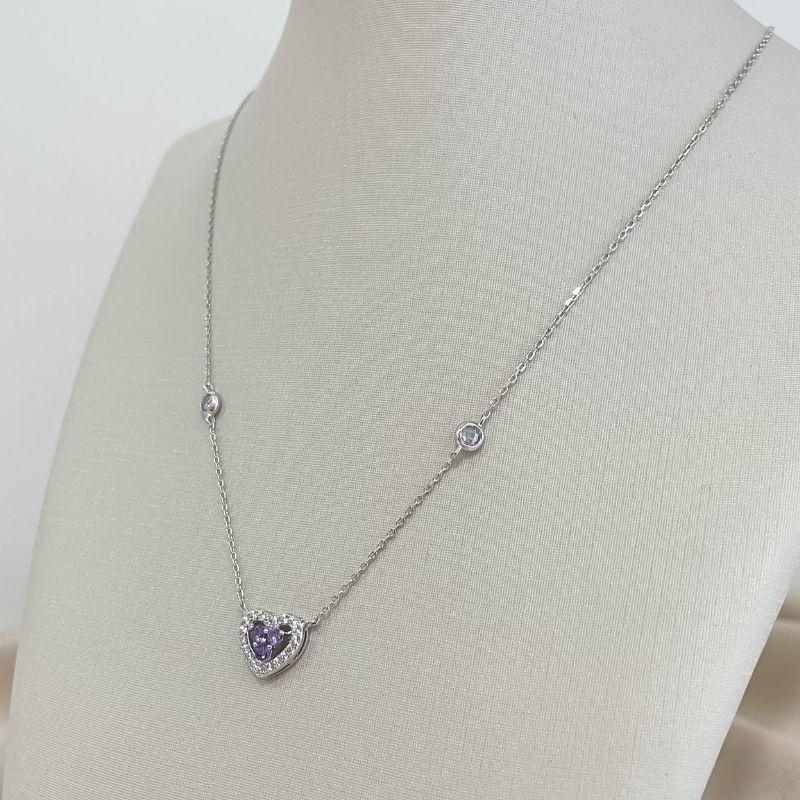 GARG PT CORAÇÃO ROXO CLARO 2MM 45CM