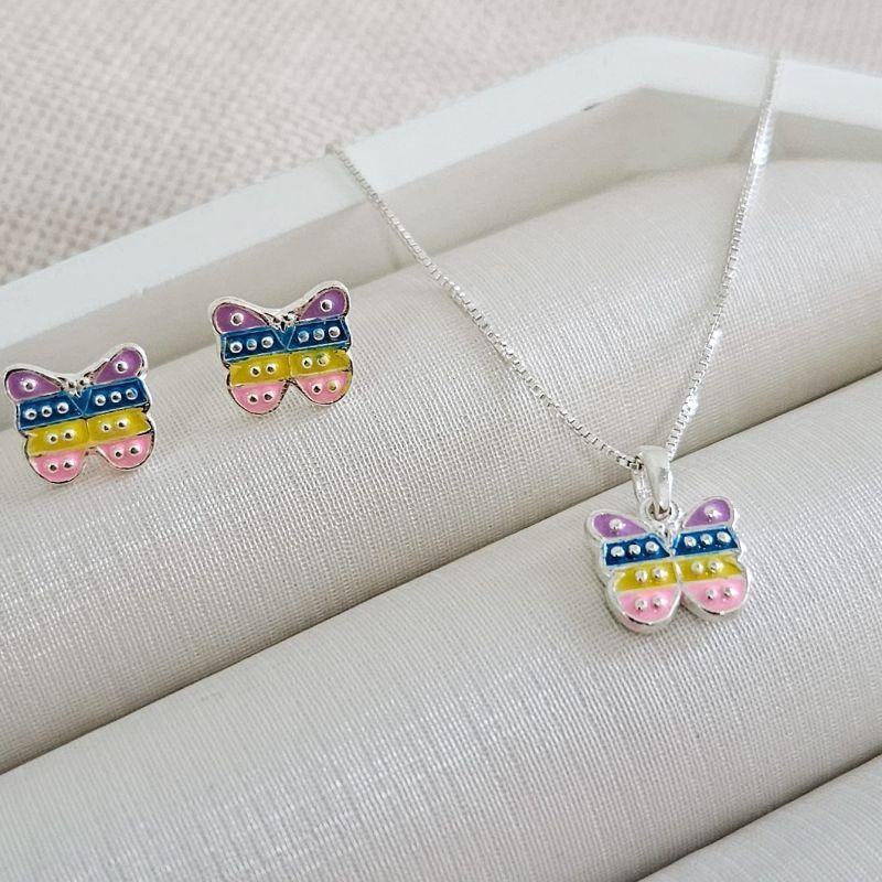 CONJ PT BORBOLETA COLORIDA