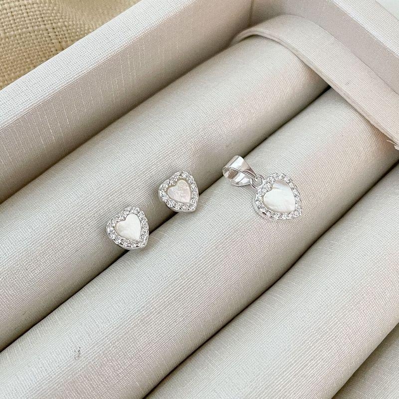 CONJ PT CORAÇÃO CRAVEJADO