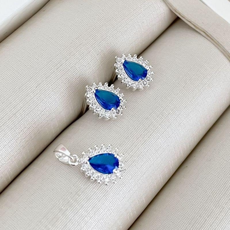 CONJ PT GOTA VAZADA AZUL CRAV