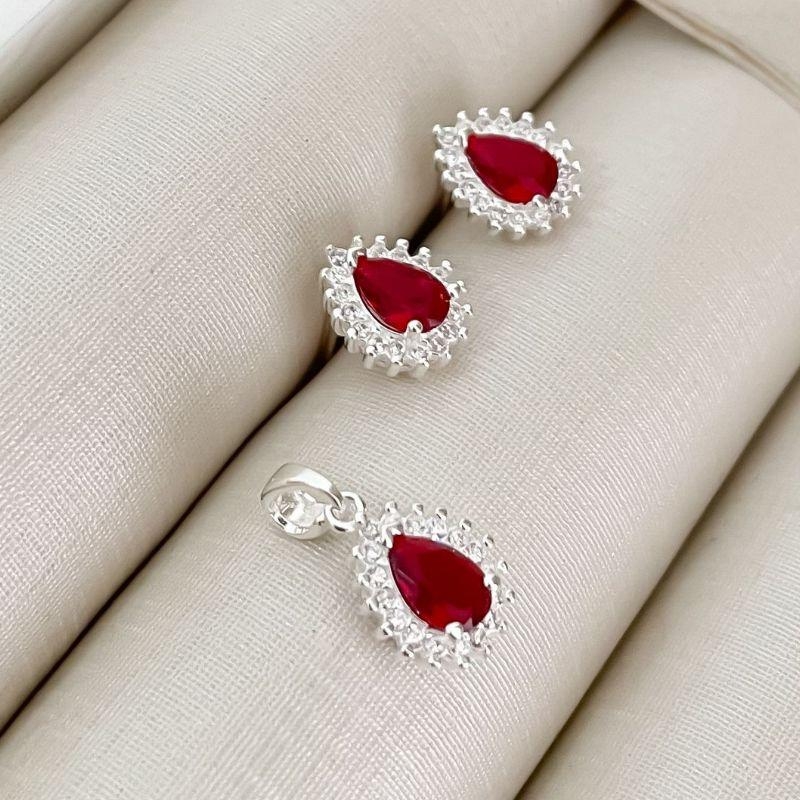 CONJ PT GOTA VAZADA VERMELHA CRAV