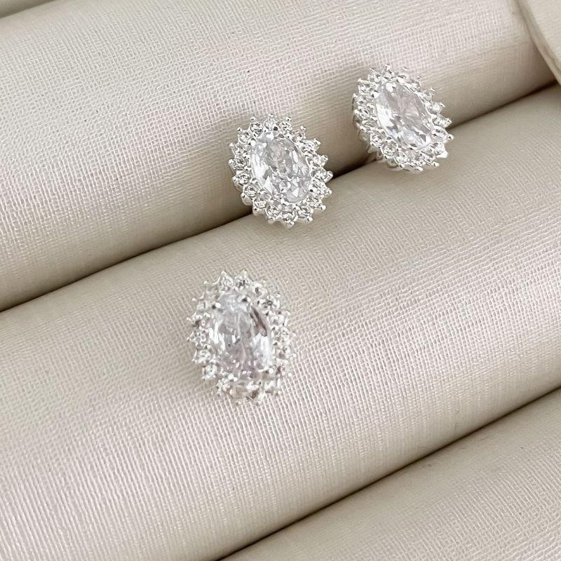 CONJ PT OVAL CRAV CRISTAL