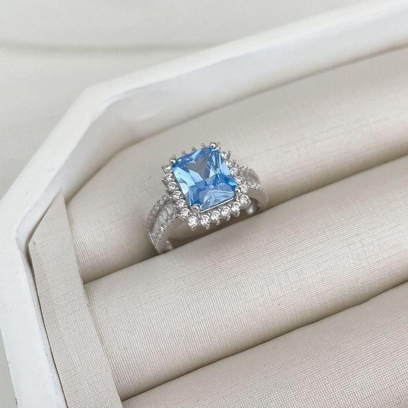 ANEL PT PEDRA AZUL CRAVEJADO