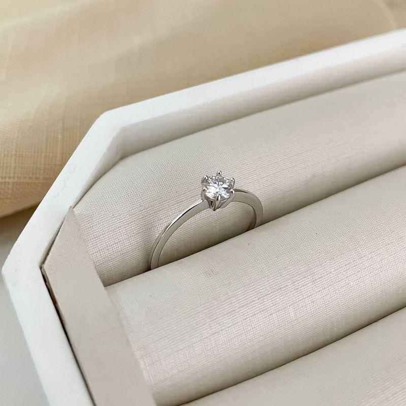 ANEL PT SOLITÁRIO L MOISSANITE 5MM