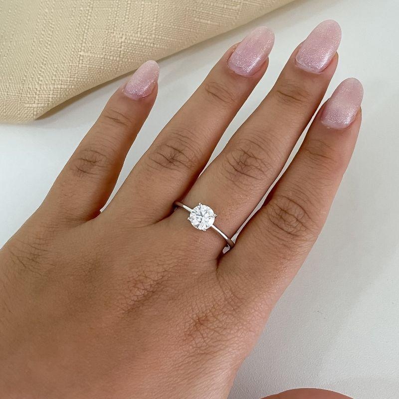 ANEL PT SOLITÁRIO MOISSANITE 6.5MM