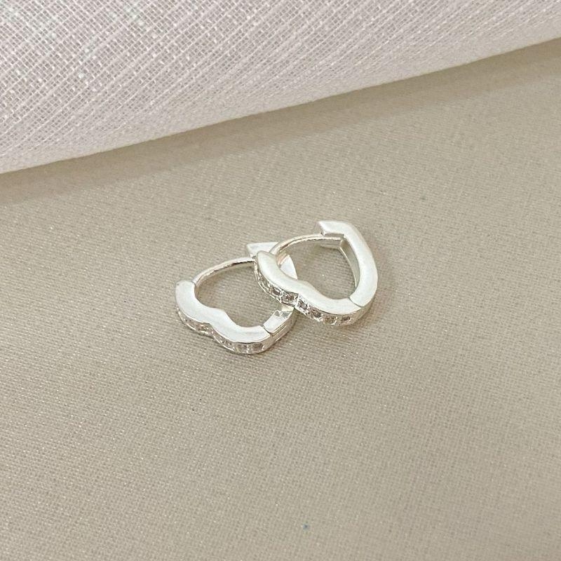 ARGOLA PT CORAÇÃO CRAVEJADO