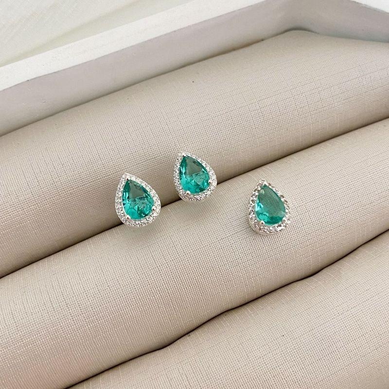 CONJ PT GOTA 1F CRAVEJADO VERDE CLARO