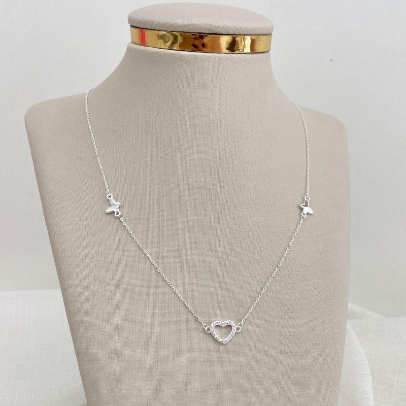 GARG PT 1 CORAÇÃO CRAVEJADO/2 BORBOLETAS