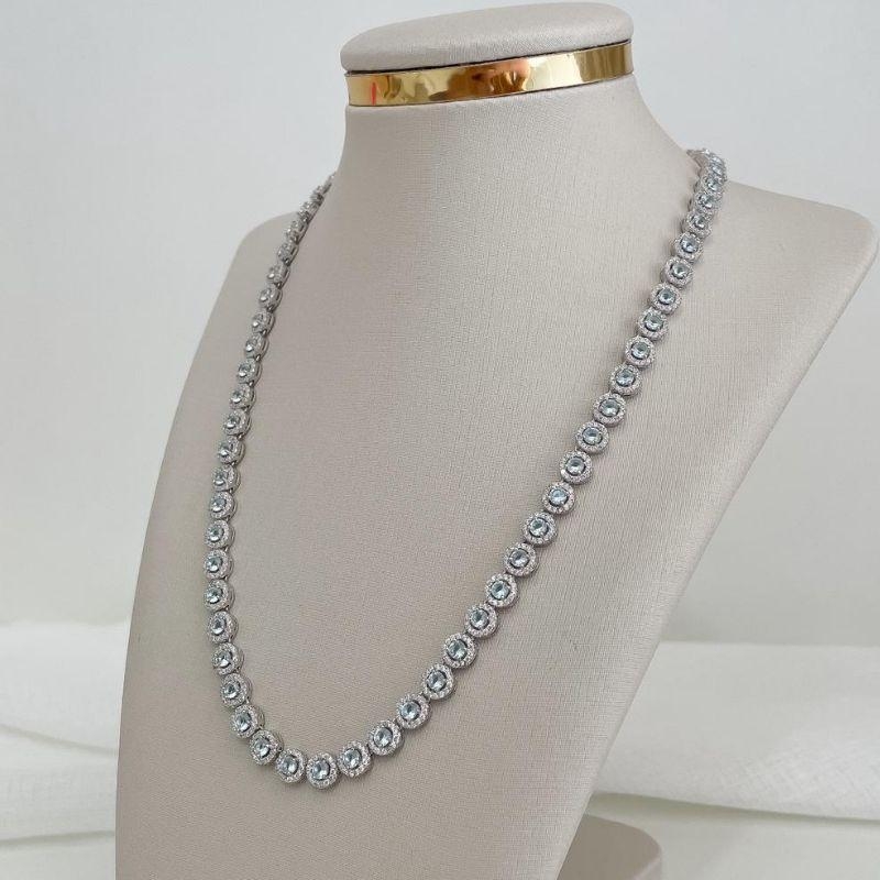 GARG PT PEDRA AZUL CLARO CRAV 42CM 3MM