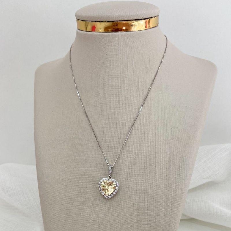 GARG PT CORAÇÃO AMARELO CRAVEJADO