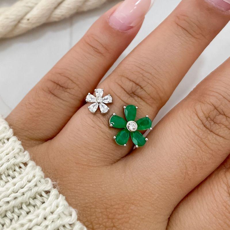 ANEL PT 2 FLOR VERDE