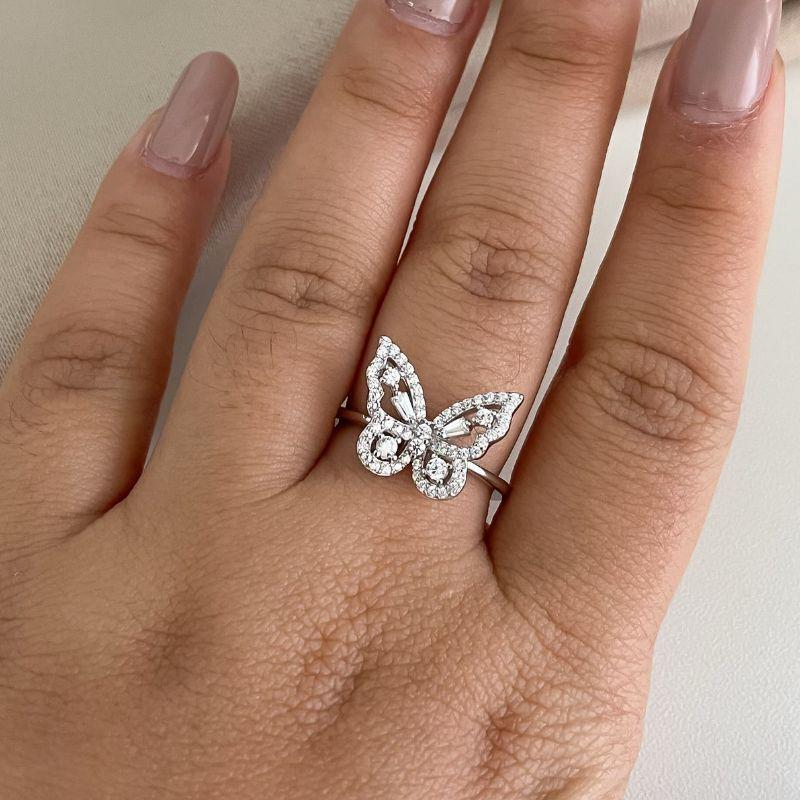 ANEL PT BORBOLETA CRAVEJADA