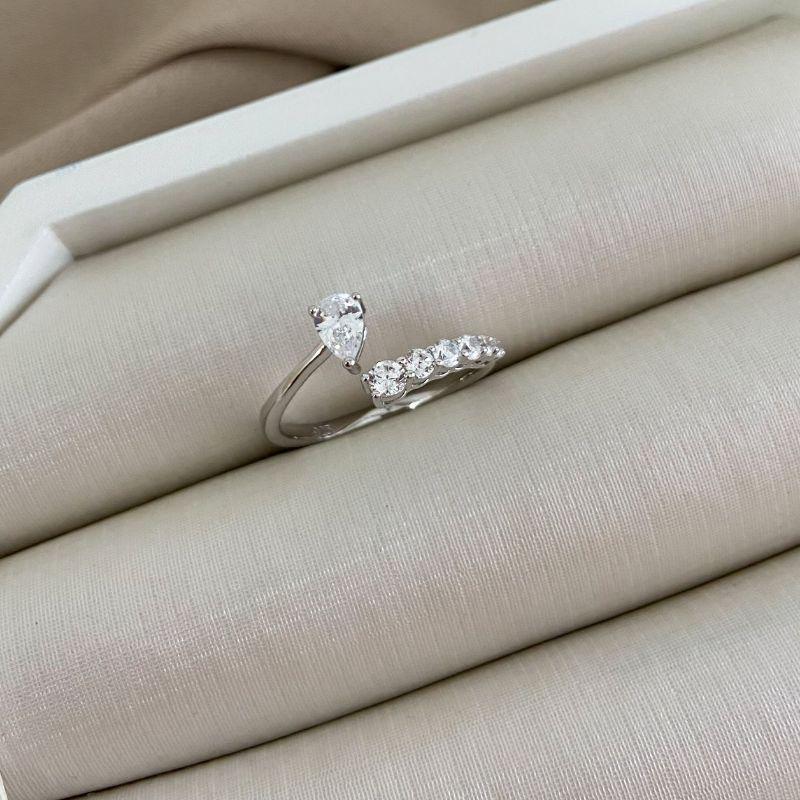 ANEL PT GOTA CRISTAL\6 PEDRA 4MM