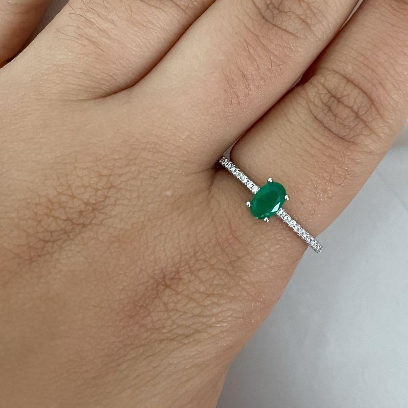 ANEL PT PEDRA VERDE CRAV