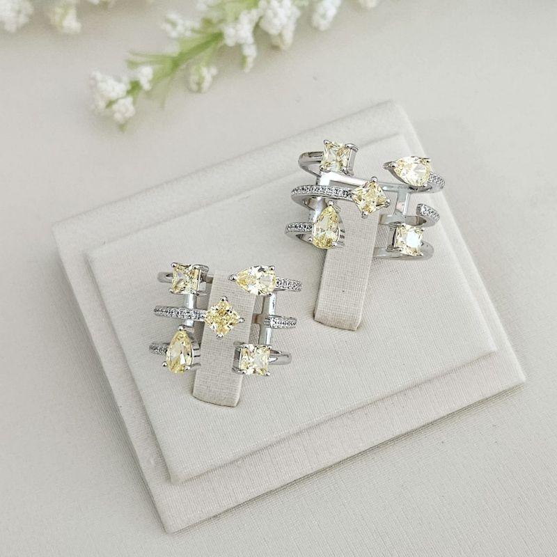 ANEL PT PEDRAS AMARELAS CRAV 4MM