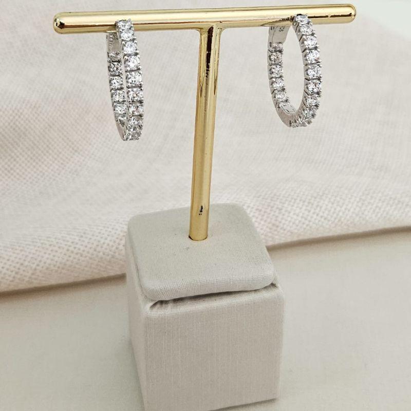 ARGOLA PT CRISTAL EM PEDRAS