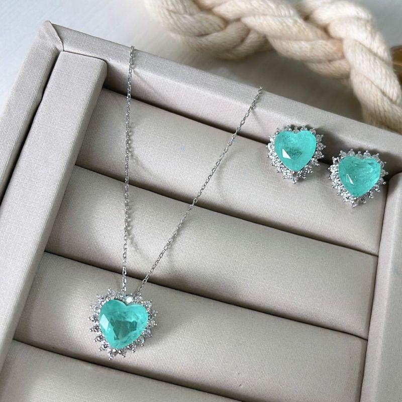 CONJ PT CORAÇÃO CRAVEJADO