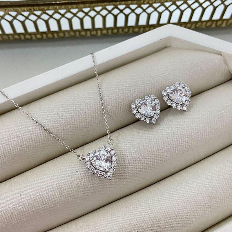 CONJ PT CORAÇÃO CRISTAL CRAV