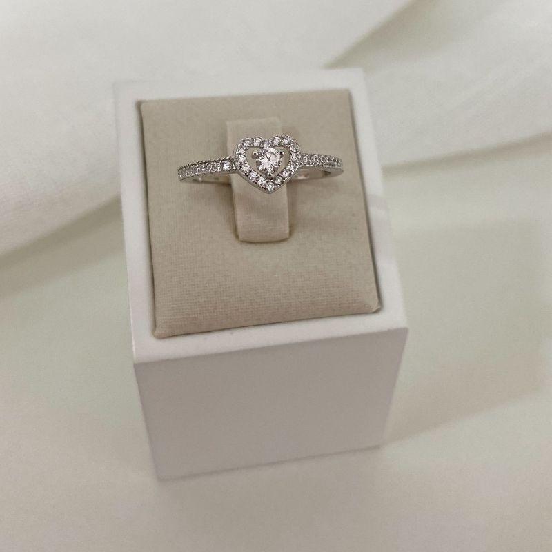 ANEL PT CORAÇÃO CRISTAL CRAVEJADO