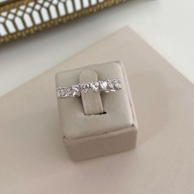 ANEL PT M. ALIANÇA P COR CRISTAL