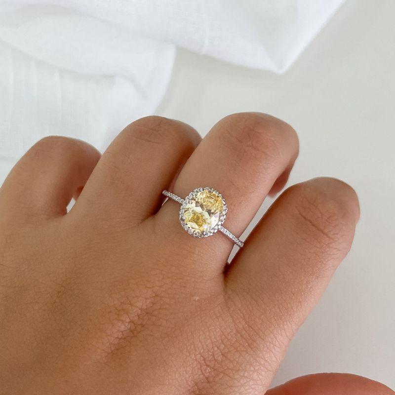 ANEL PT PEDRA AMARELA 7MM CRAVEJADA