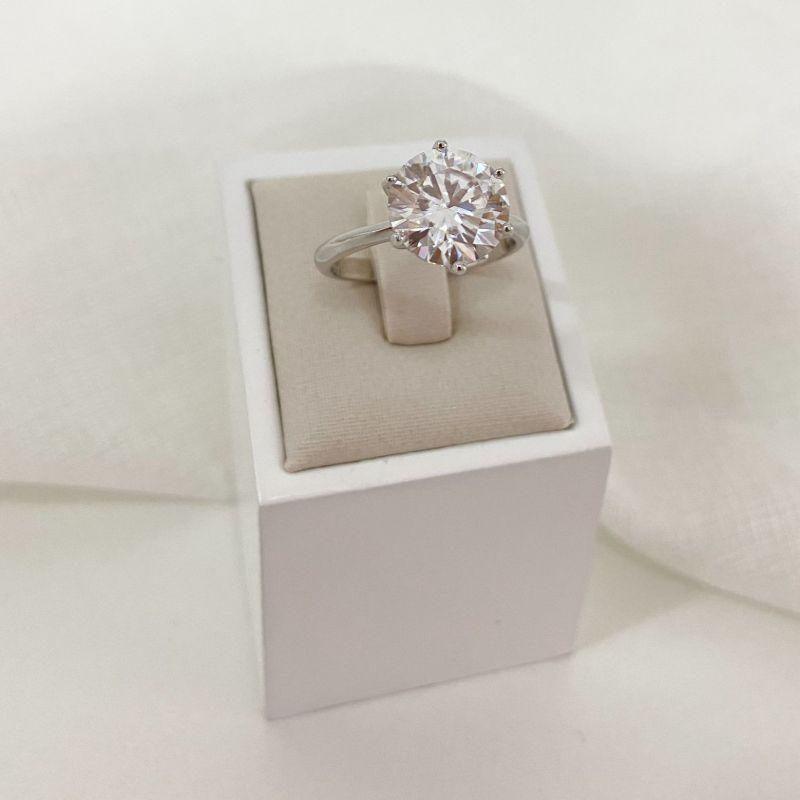ANEL PT SOLITÁRIO MOISSANITE 10MM