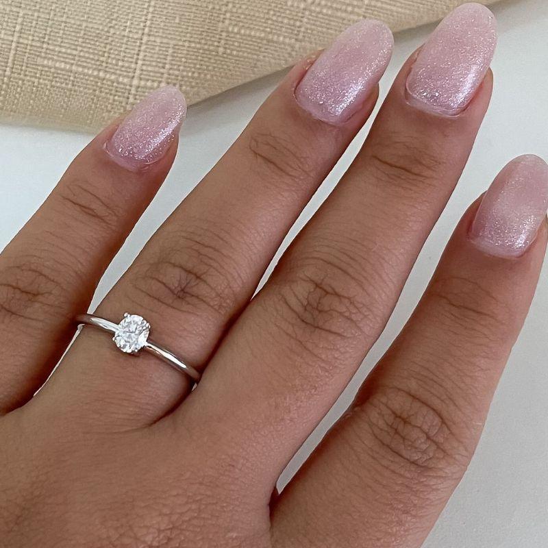 ANEL PT SOLITÁRIO OVAL MOISSANITE 4.5MM