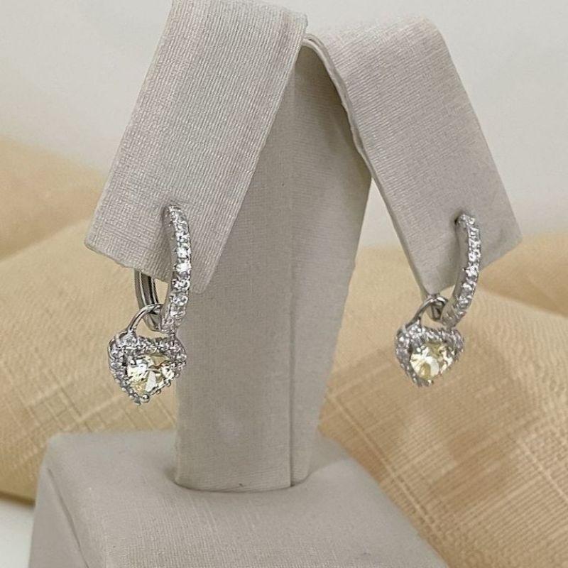 ARGOLA PT CORAÇÃO AMARELO CRAV 5MM