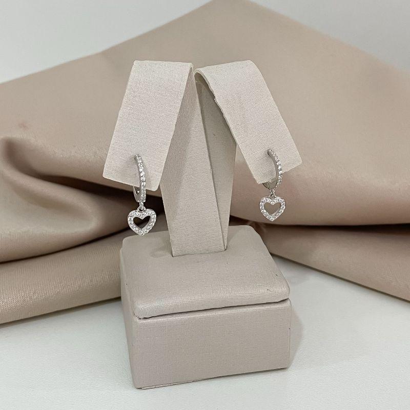 ARGOLA PT CORAÇÃO CRAVEJADO