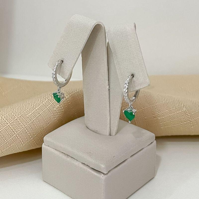 ARGOLA PT CORAÇÃO LISO VERDE 5MM