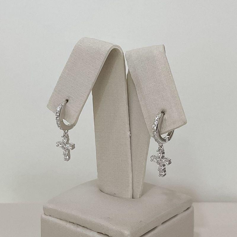 ARGOLA PT CRUZ CRAVEJADA 1MM