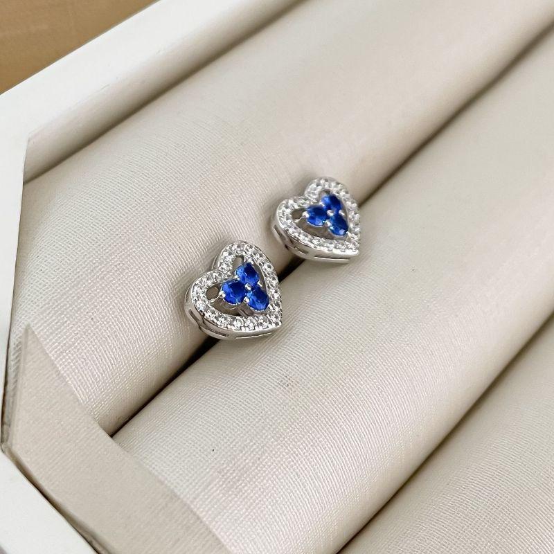 BR PT CORAÇÃO AZUL CRAVEJADO 2MM