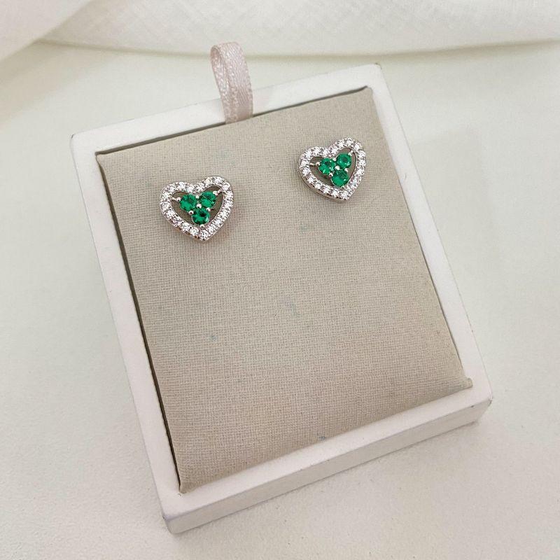 BR PT CORAÇÃO VERDE CRAVEJADO 2MM