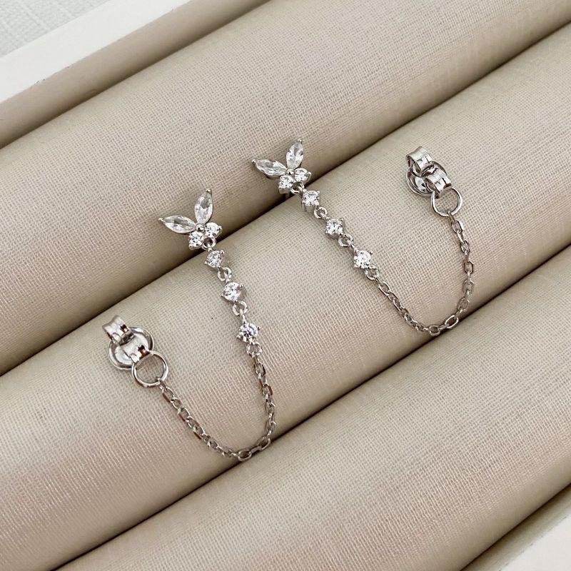 BRINCO PT BORBOLETA CRISTAL 2MM