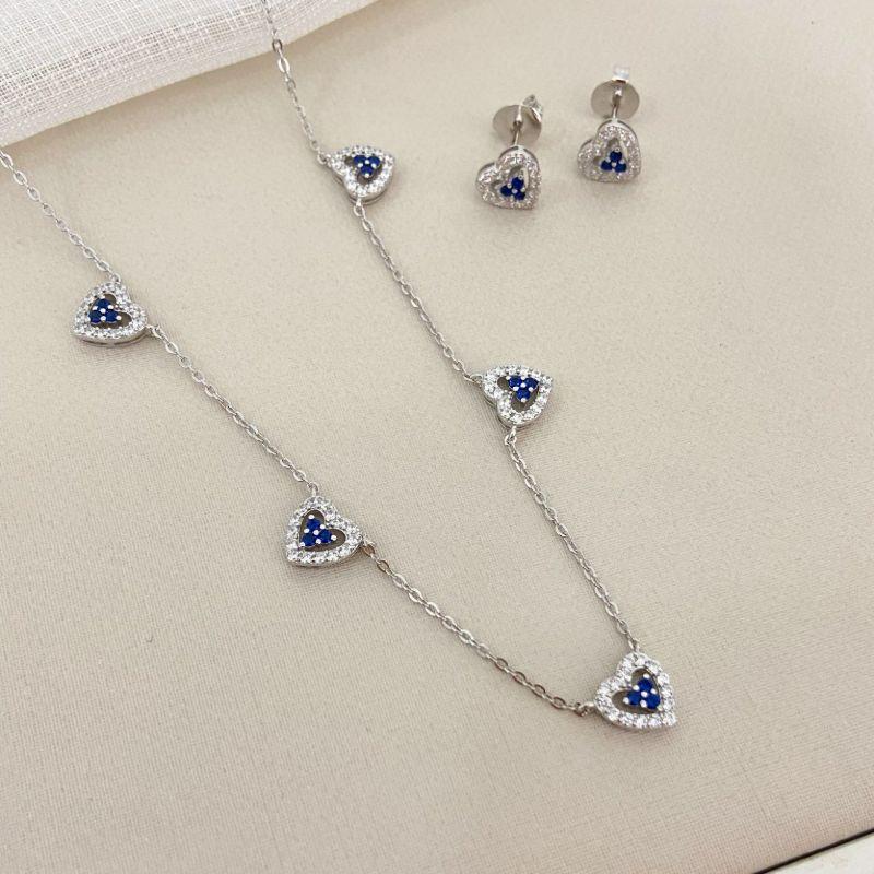 CONJ PT  CORAÇÕES CRAVEJADO