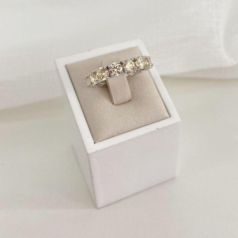 ANEL PT ALIANÇA PEDRA AMARELA 4MM