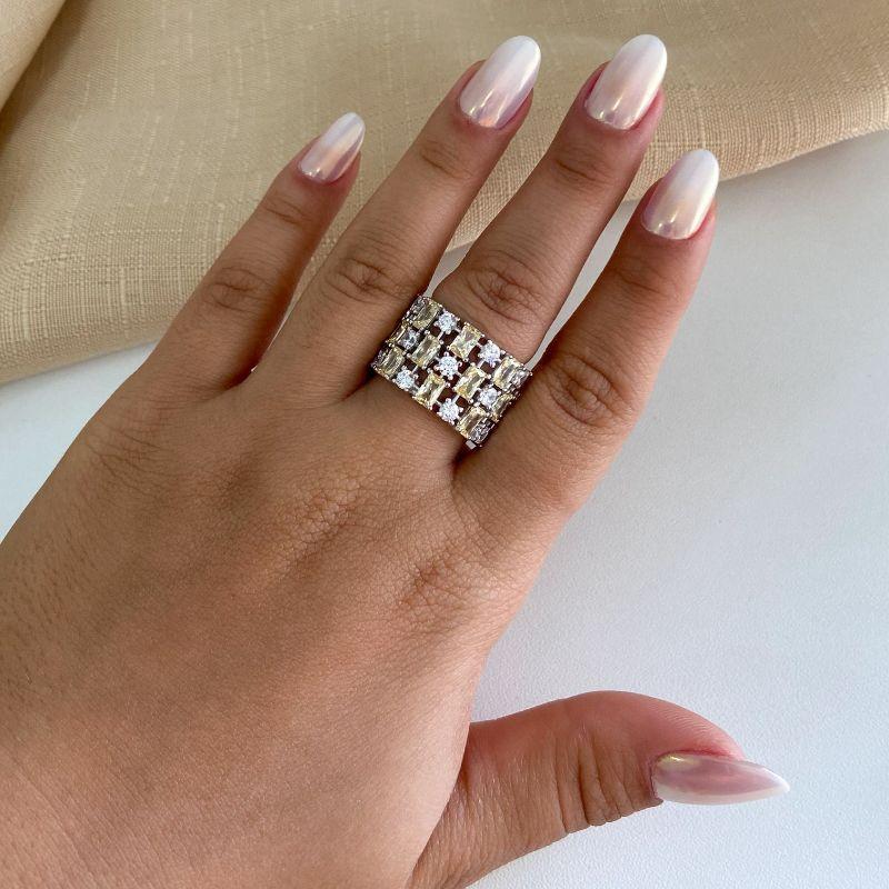 ANEL PT EM PEDRAS AMARELAS/CRISTAIS