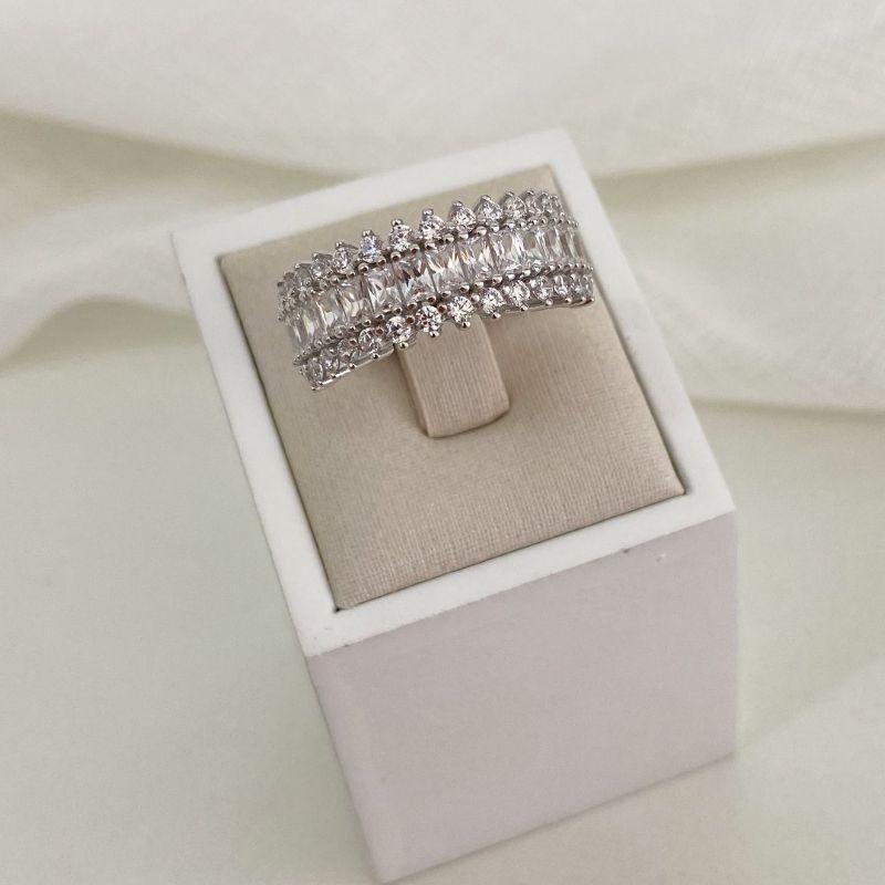 ANEL PT MEIA ALIANÇA CRAV EM PEDRA