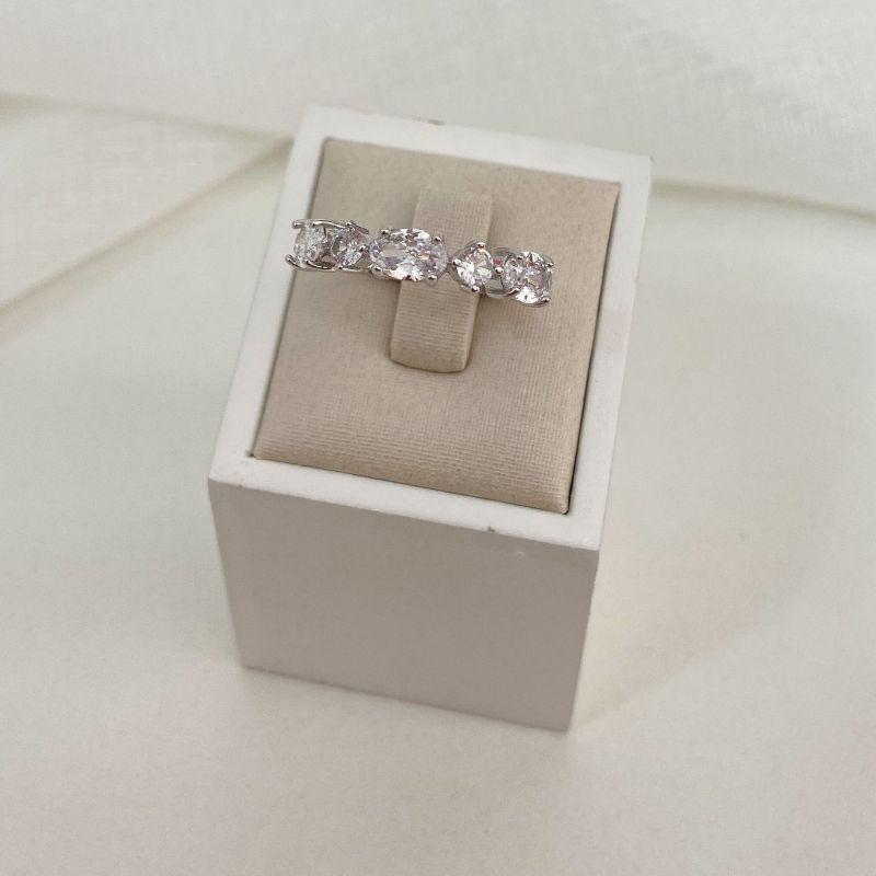 ANEL PT MEIA ALIANÇA EM PEDRAS CRISTAIS