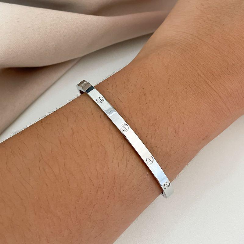 BRAC CARTIER LISO PRATA